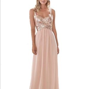 Rose Gold Sequin Formal Gown